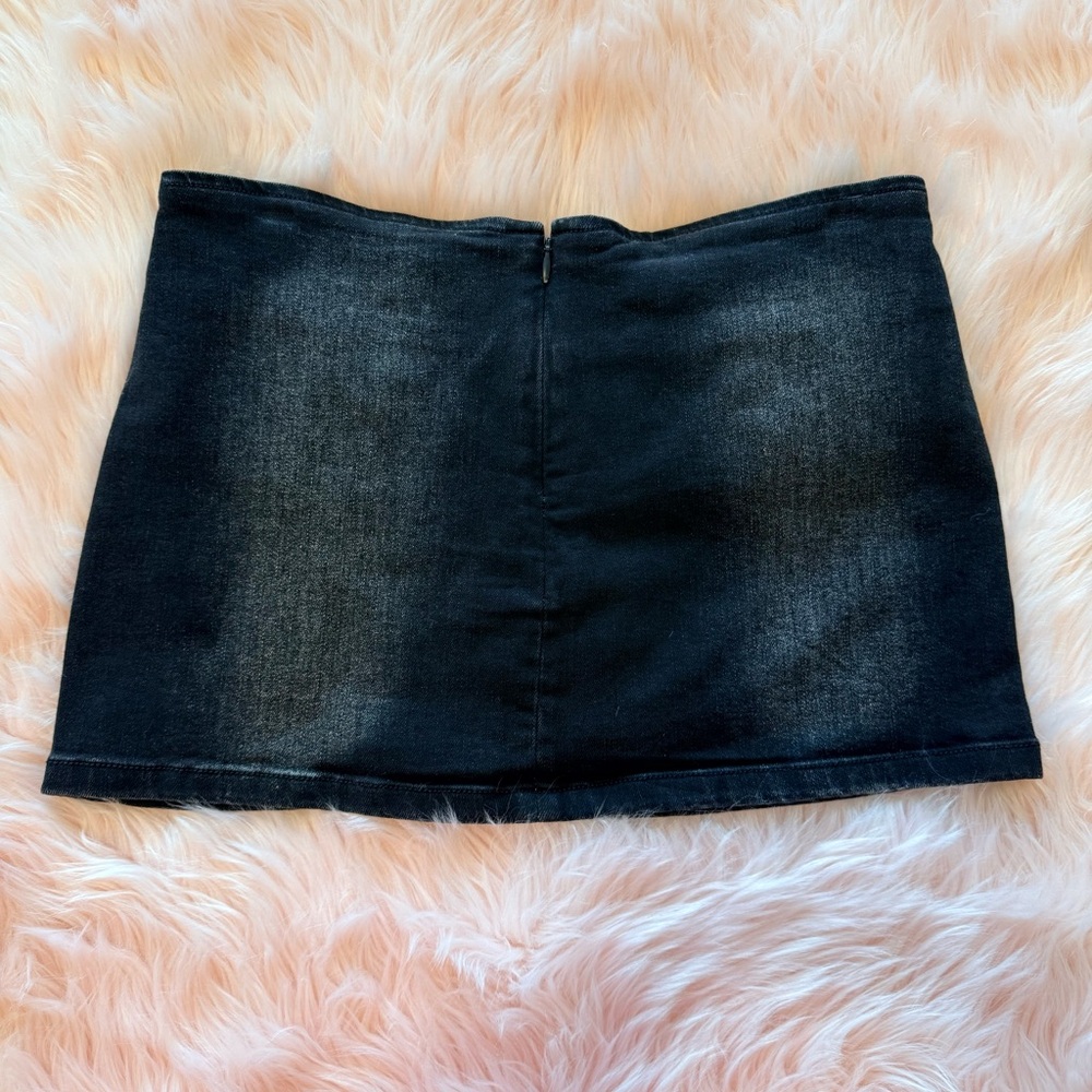 Dolls Kill Studded Black Denim Skirt - Picture 3 of 6